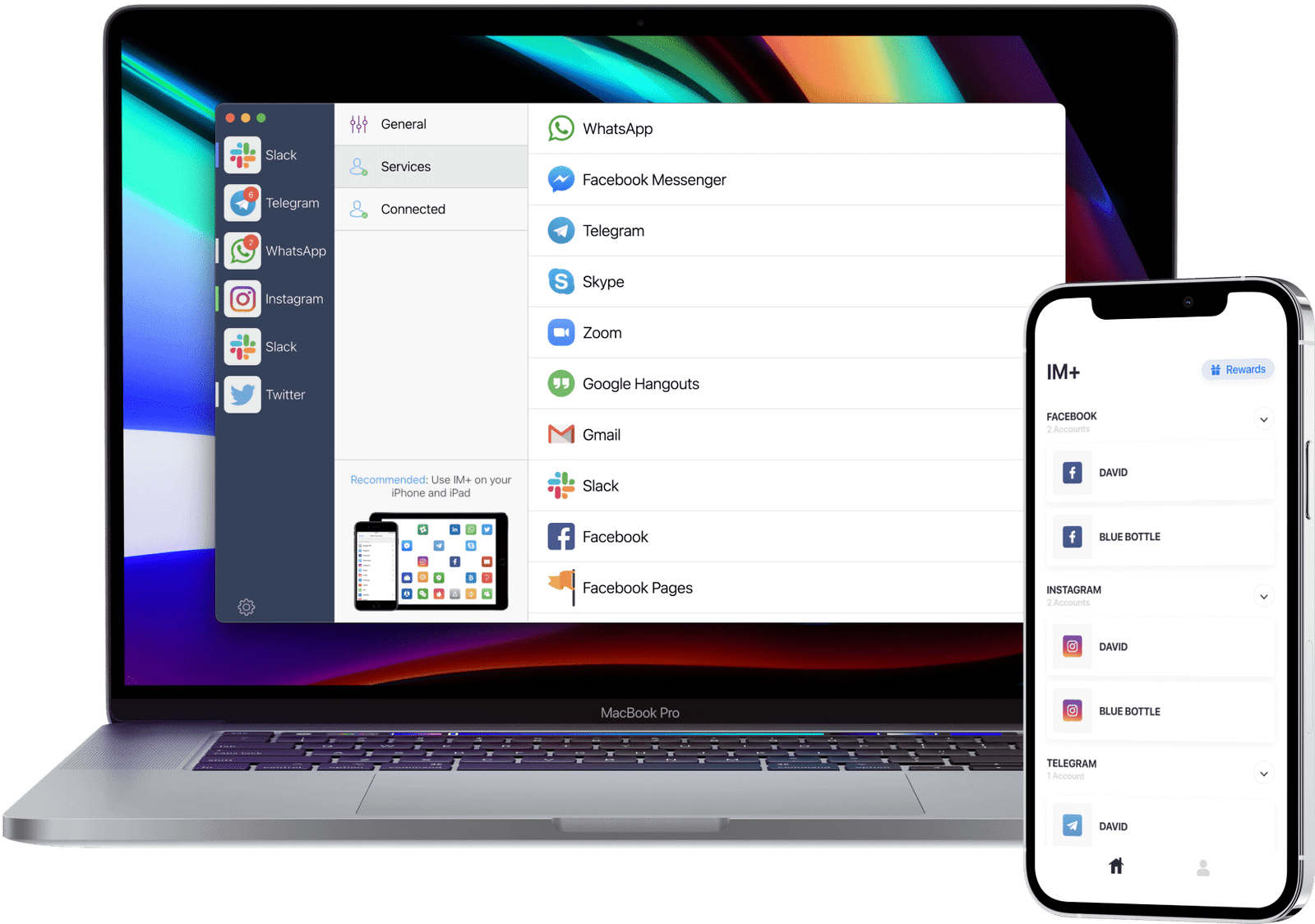 IM+ mobile and desktop